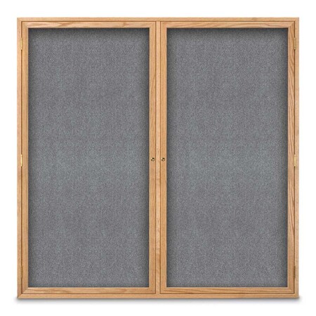 United Visual Products Sliding Door Indoor Enclosed Corkboard, 9 UV9029ACSH-BRONZE-MEDGRY